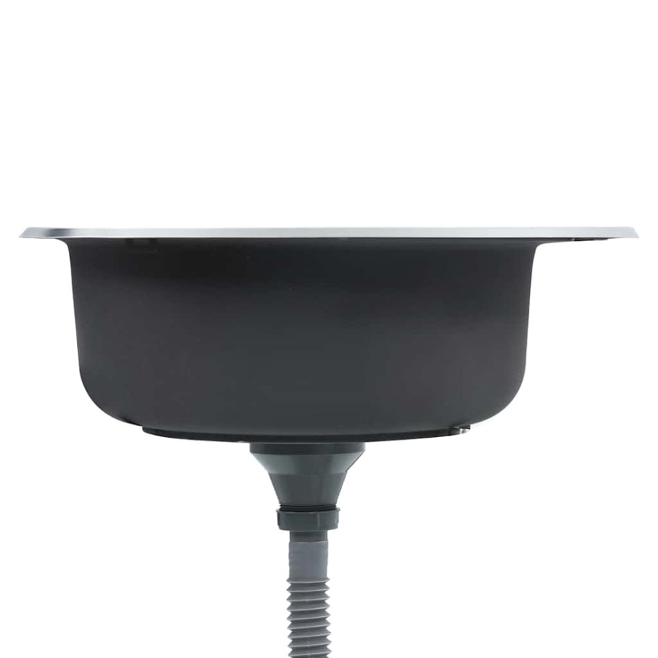 Fregadero de cocina con colador y sifón de acero