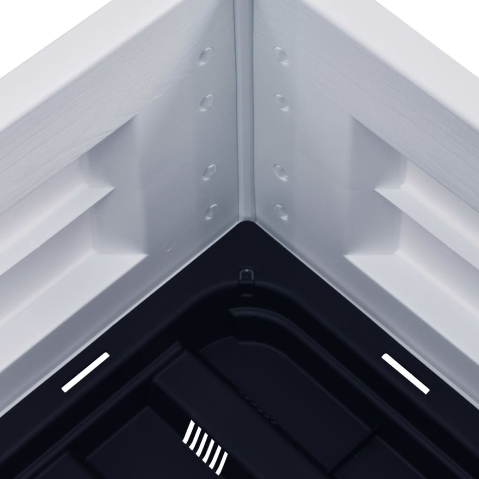 Arriate de jardín PP blanco 43x43x35