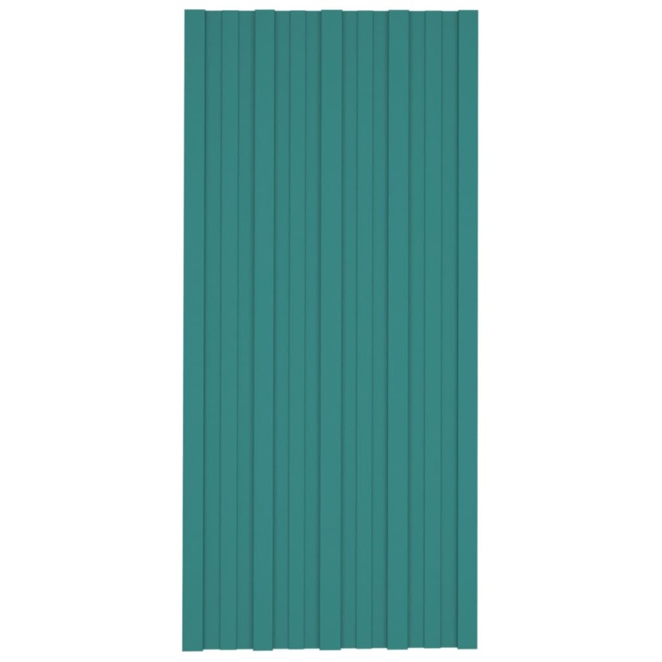 Panel para tejado acero galvanizado verde 12 unidades 100x45