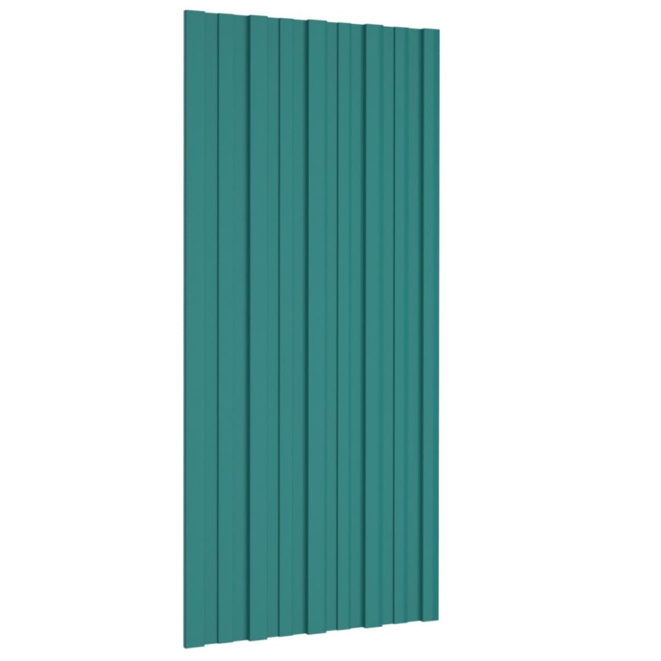Panel para tejado acero galvanizado verde 12 unidades 100x45