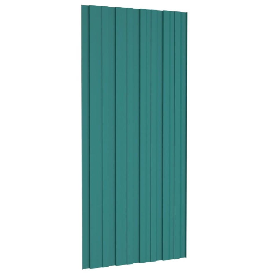 Panel para tejado acero galvanizado verde 12 unidades 100x45