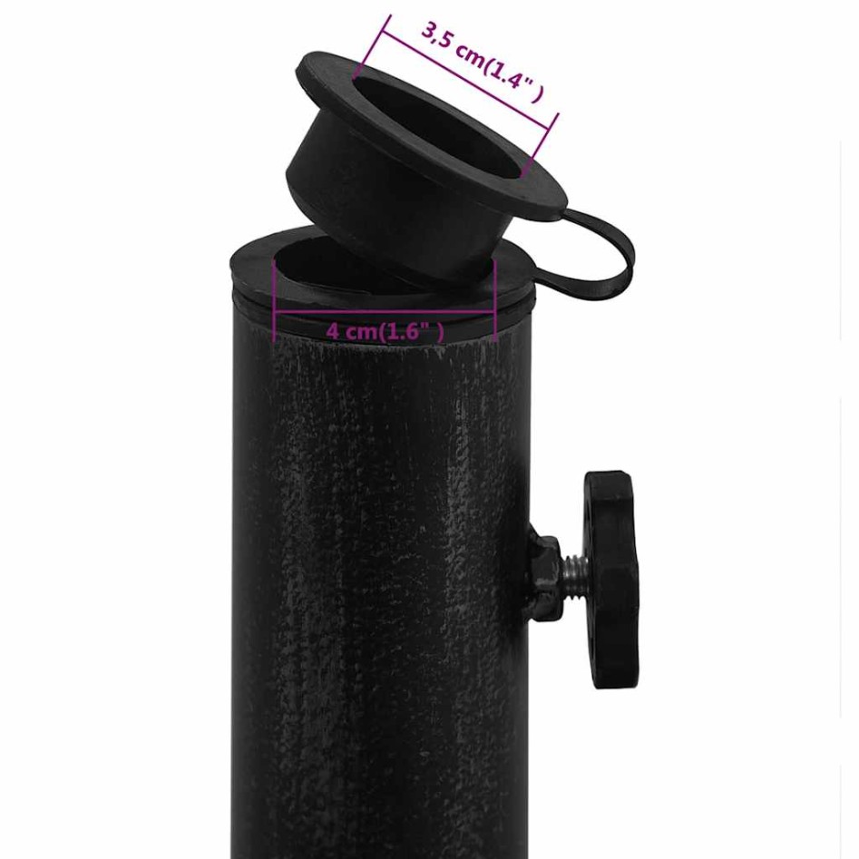 Base de sombrilla de hierro fundido negro 48x48x33