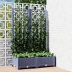 Jardinera con enrejado PP azul gris 80x40x121,5 cm
