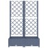 Jardinera con enrejado PP azul gris 80x40x121,5