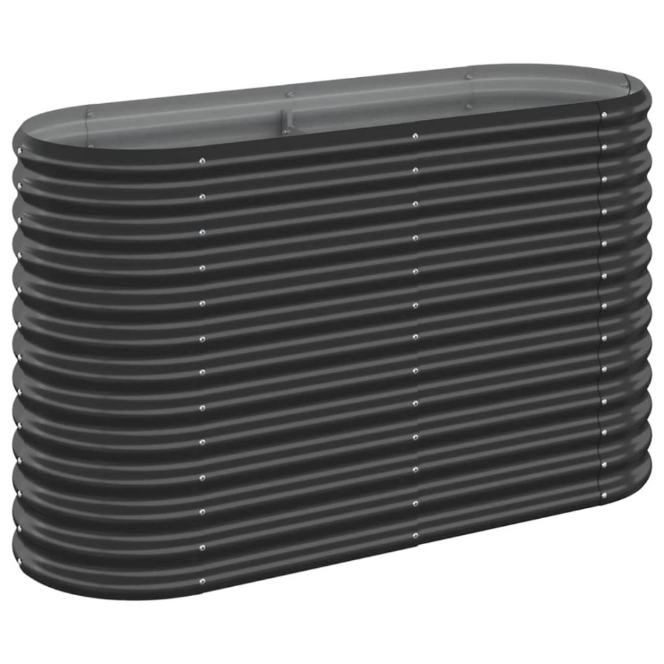 Jardinera arriate acero recubierto polvo antracita 114x40x68