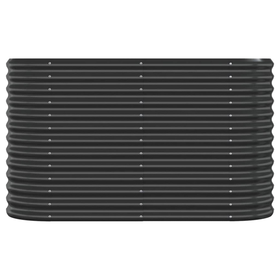 Jardinera arriate acero recubierto polvo antracita 114x40x68