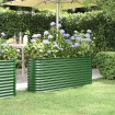 Jardinera arriate acero recubrimiento polvo verde 152x40x68 cm