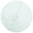 Tablero de mesa diseño mármol vidrio templado blanco Ø80x1 cm