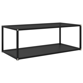 Mesa de centro vidrio templado negro 100x50x35