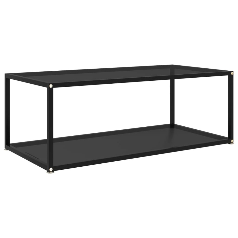 Mesa de centro vidrio templado negro 100x50x35