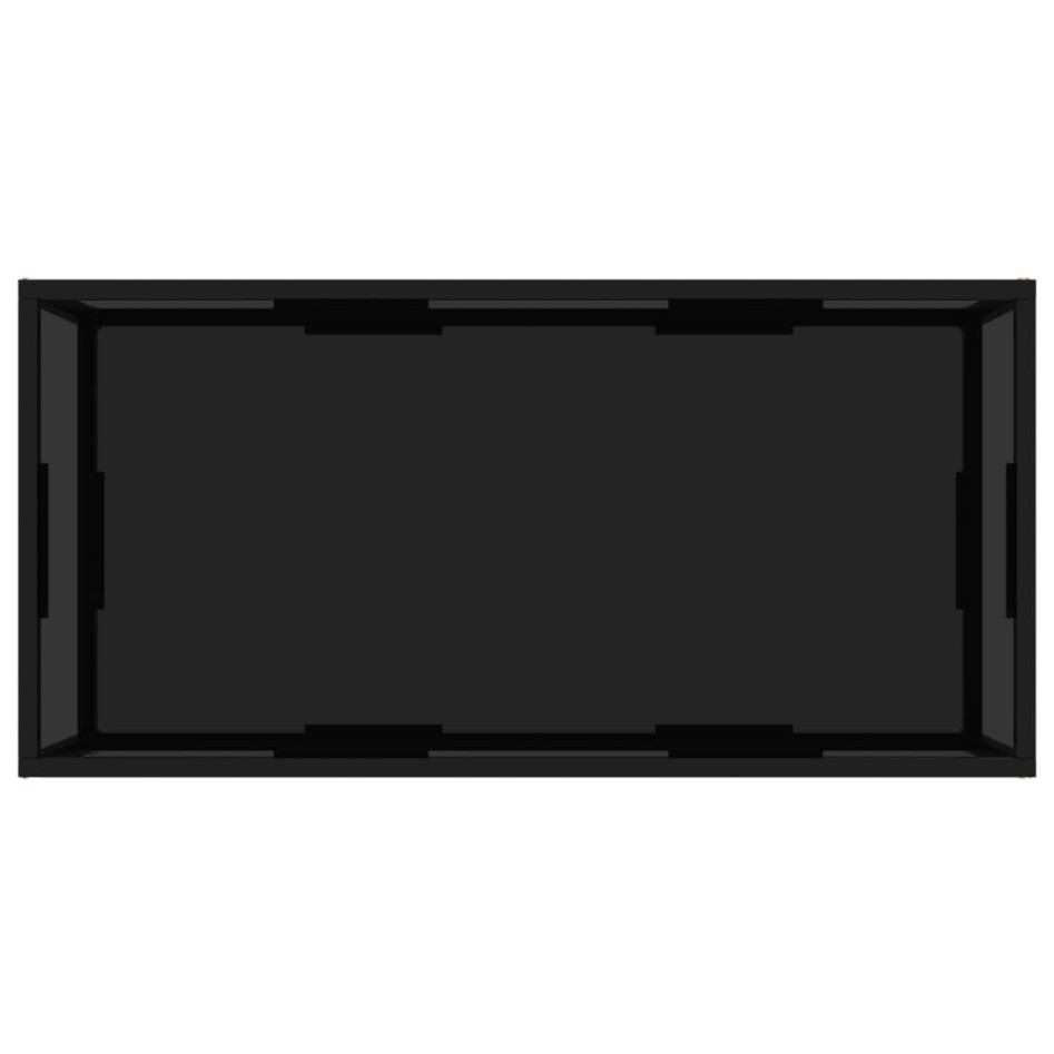 Mesa de centro vidrio templado negro 100x50x35