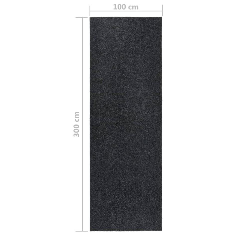 Alfombra de pasillo atrapa suciedad 100x300 cm gris