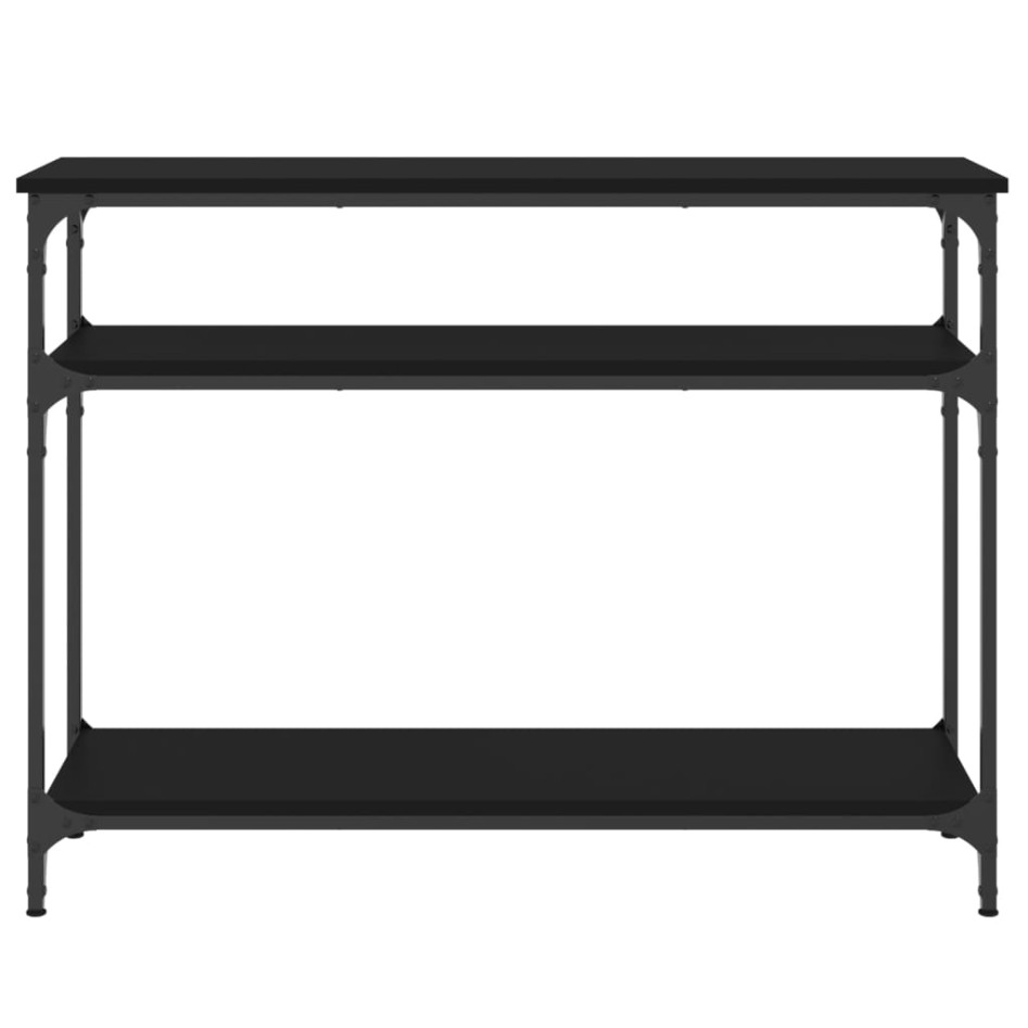 Mesa consola madera de ingeniería negra 100x29x75