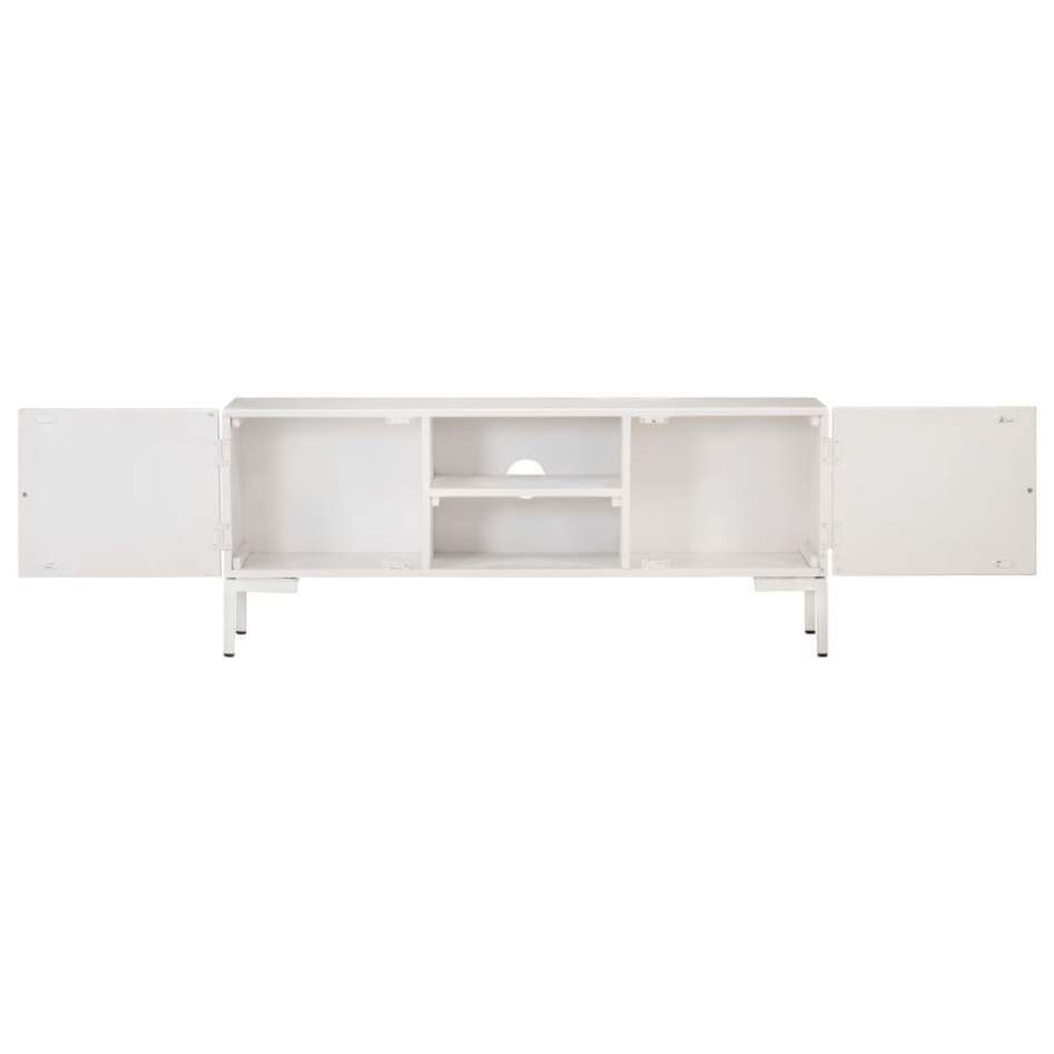 Mueble para TV de madera maciza de mango blanco 115x30x46
