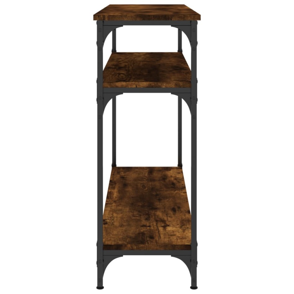 Mesa consola madera de ingeniería roble ahumado 100x29x75