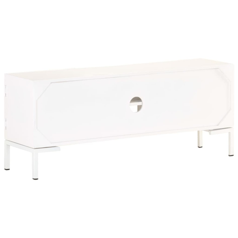 Mueble para TV de madera maciza de mango blanco 115x30x46
