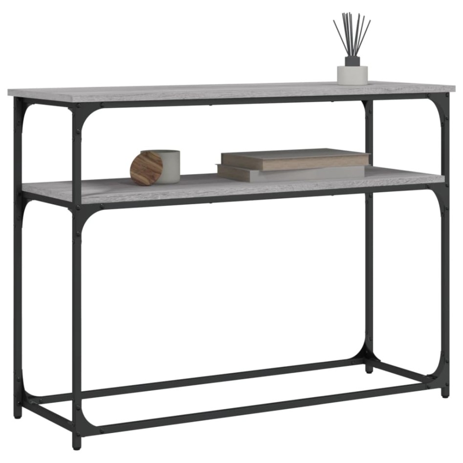 Mesa consola madera de ingeniería gris Sonoma 100x35,5x75