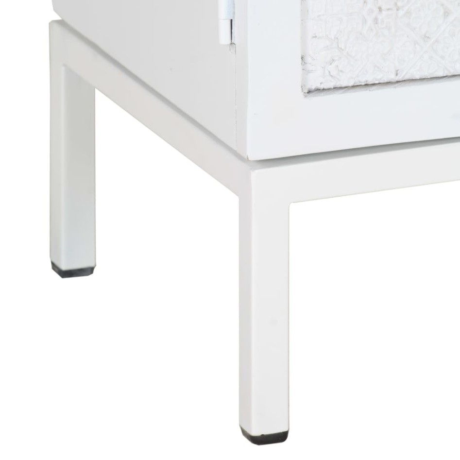 Mueble para TV de madera maciza de mango blanco 115x30x46