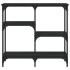 Mesa consola madera de ingeniería negra 80x29x75