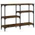 Mesa consola madera de ingeniería roble ahumado 102x29x75