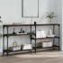 Mesa consola madera de ingeniería marrón roble 160x29x75