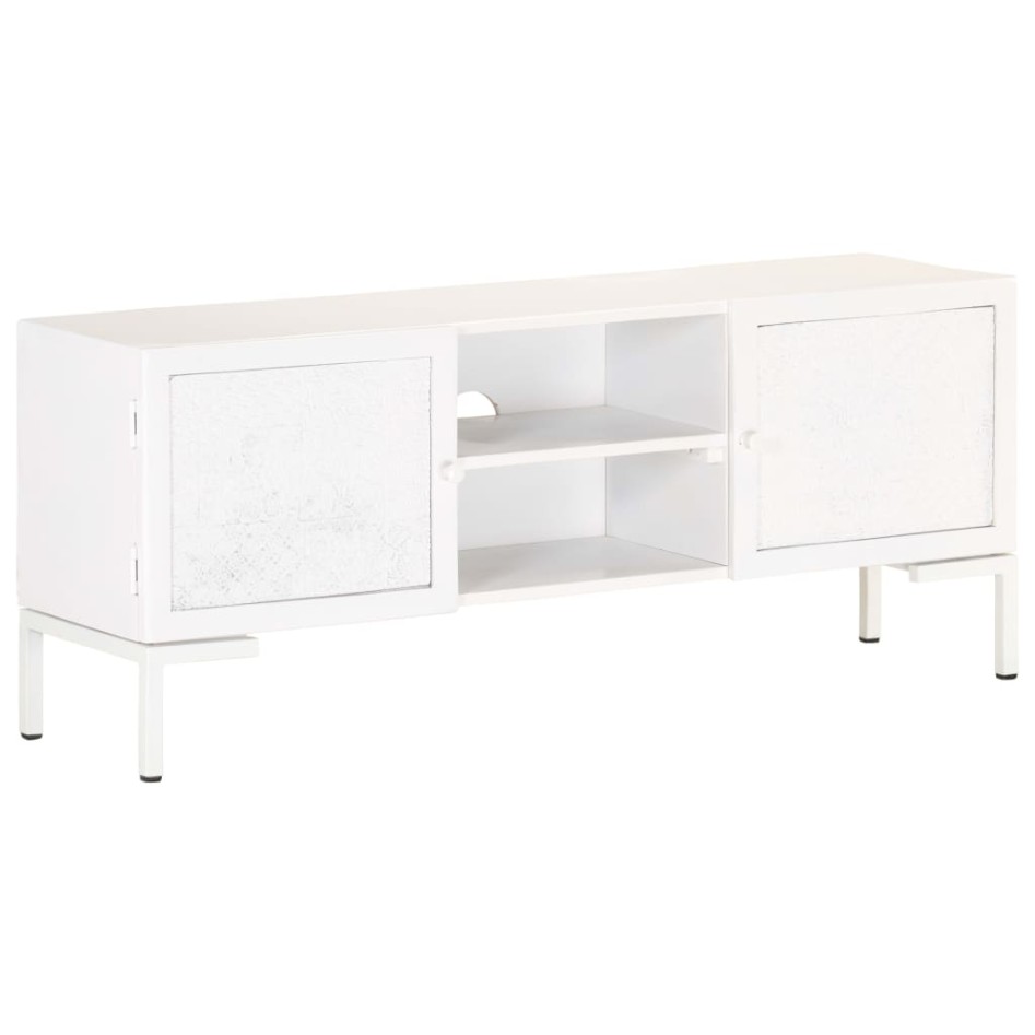 Mueble para TV de madera maciza de mango blanco 115x30x46