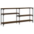 Mesa consola madera de ingeniería marrón roble 160x29x75