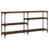Mesa consola madera de ingeniería marrón roble 160x29x75