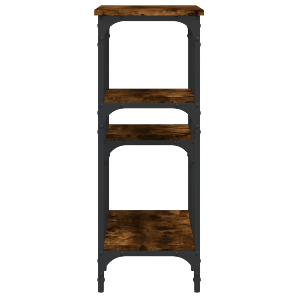 Mesa consola madera de ingeniería roble ahumado 80x29x75