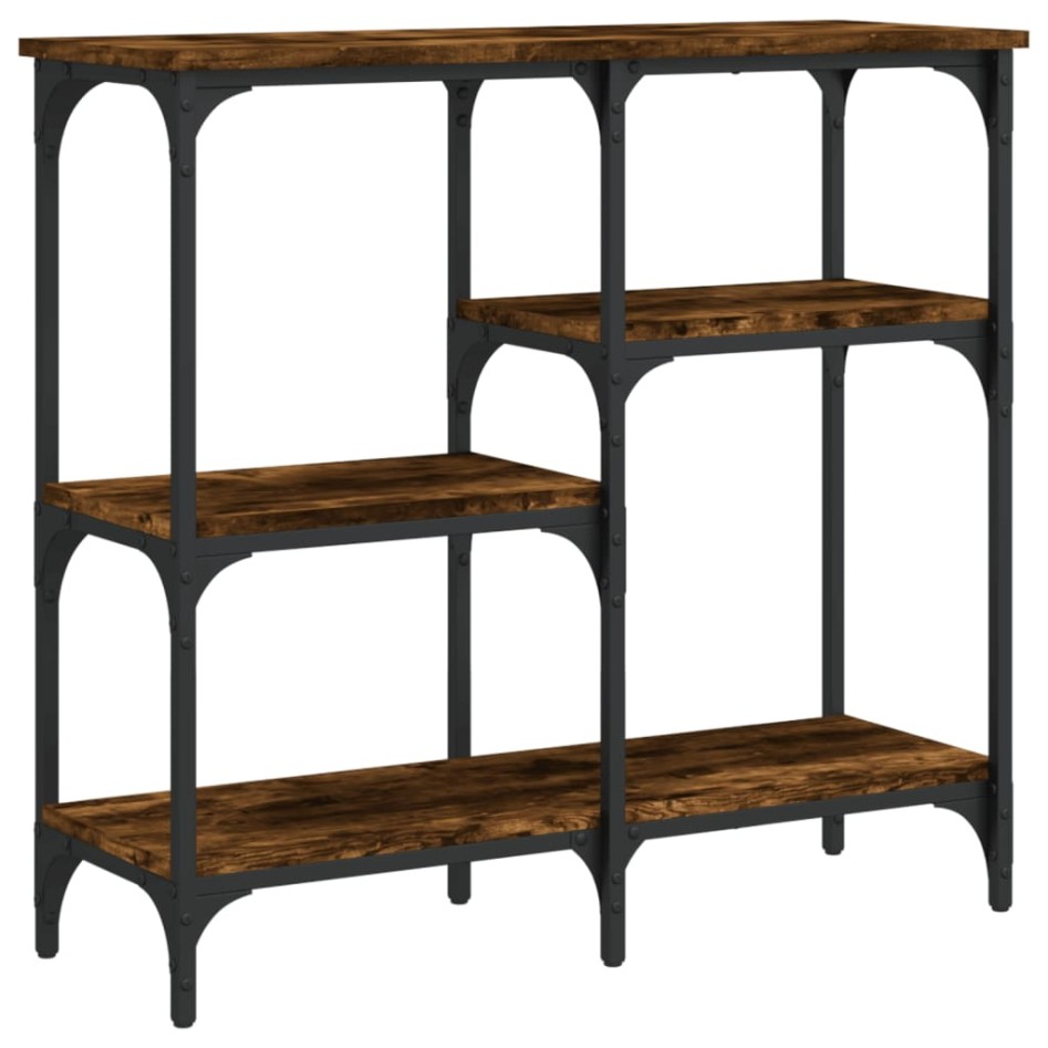 Mesa consola madera de ingeniería roble ahumado 80x29x75