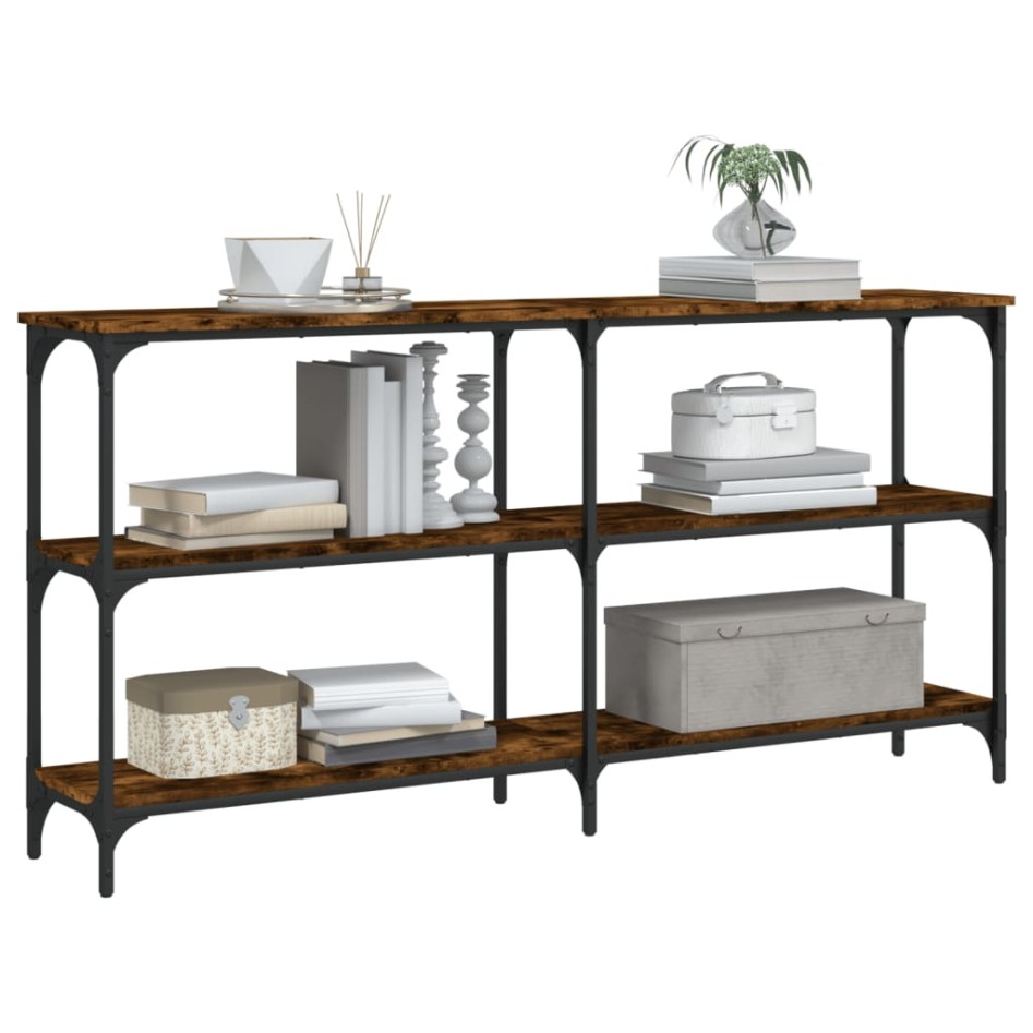 Mesa consola madera de ingeniería roble ahumado 150x29x75