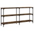 Mesa consola madera de ingeniería roble ahumado 150x29x75