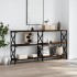 Mesa consola madera de ingeniería marrón roble 200x28x80,5