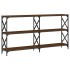 Mesa consola madera de ingeniería marrón roble 200x28x80,5