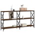 Mesa consola madera de ingeniería marrón roble 200x28x80,5