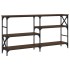 Mesa consola madera de ingeniería marrón roble 150x29x76,5
