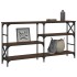 Mesa consola madera de ingeniería marrón roble 150x29x76,5