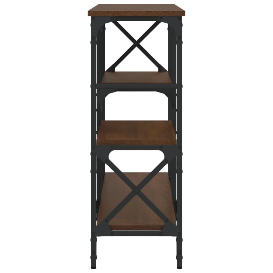 Mesa consola madera de ingeniería marrón roble 150x29x76,5