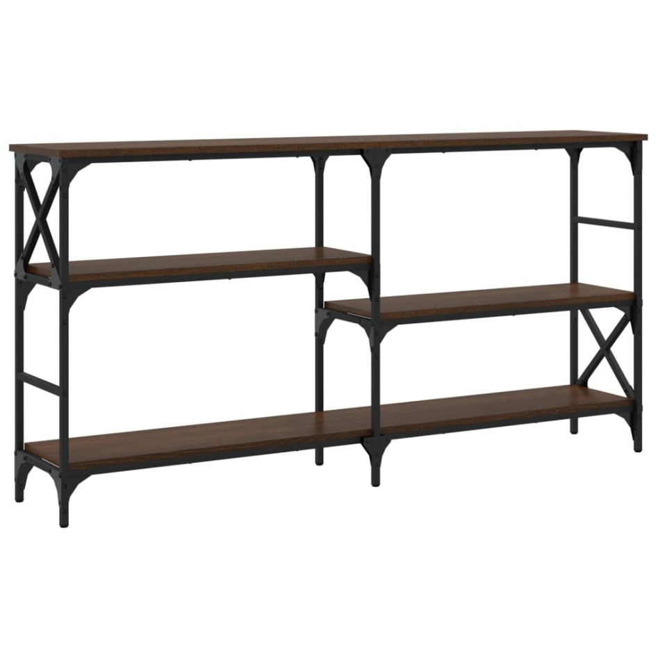 Mesa consola madera de ingeniería marrón roble 150x29x76,5