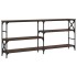 Mesa consola madera de ingeniería marrón roble 180x29x76,5