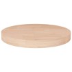 Superficie de mesa redonda madera de roble sin tratar Ø50x4 cm