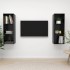 Muebles de salón de pared 2 pzas madera ingeniería negro