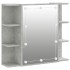 Mueble con espejo y luces LED gris hormigón 70x16,5x60