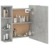 Mueble con espejo y luces LED gris hormigón 70x16,5x60