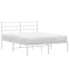 Estructura cama sin colchón con cabecero metal blanco