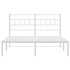 Estructura cama sin colchón con cabecero metal blanco