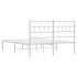 Estructura cama sin colchón con cabecero metal blanco