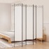 Biombo divisor de 5 paneles de tela blanco 200x220