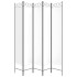 Biombo divisor de 5 paneles de tela blanco 200x220