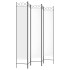 Biombo divisor de 5 paneles de tela blanco 200x220